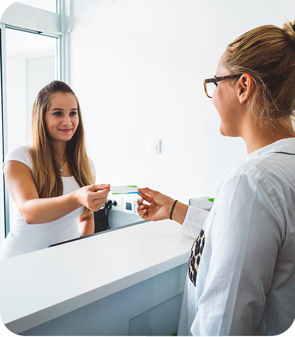 patient at reception