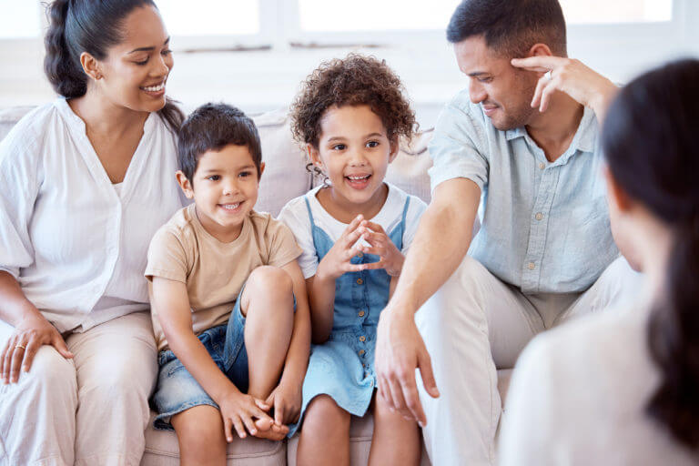 Shot of a family meeting with a therapist