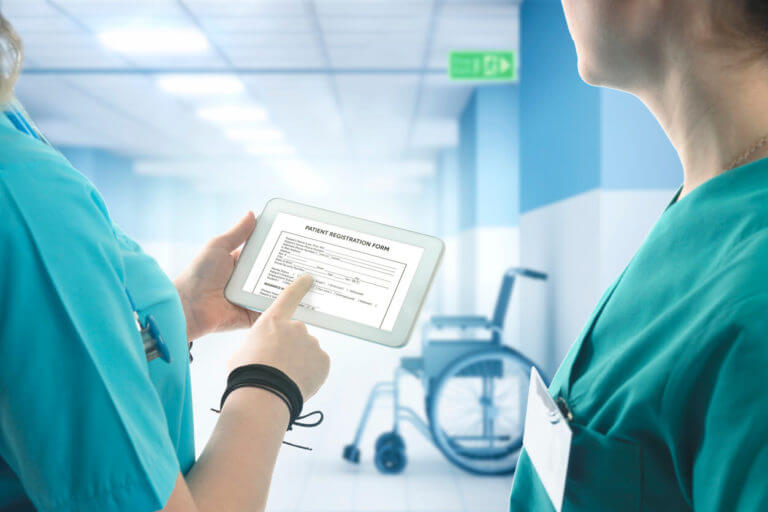 Online Form Filling in Digital Tablet for hospitalization